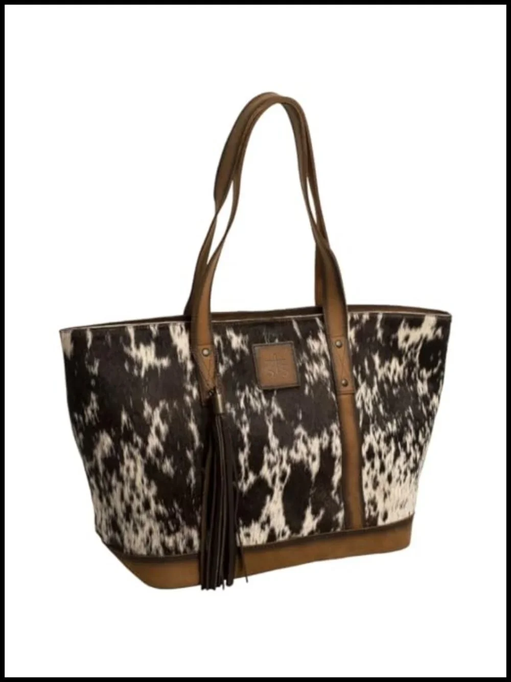Full grain leather tote with zip top and handles